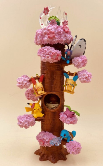 Re-Ment Pokemon Forest 4 Sakura Blossom Tree Figure Set